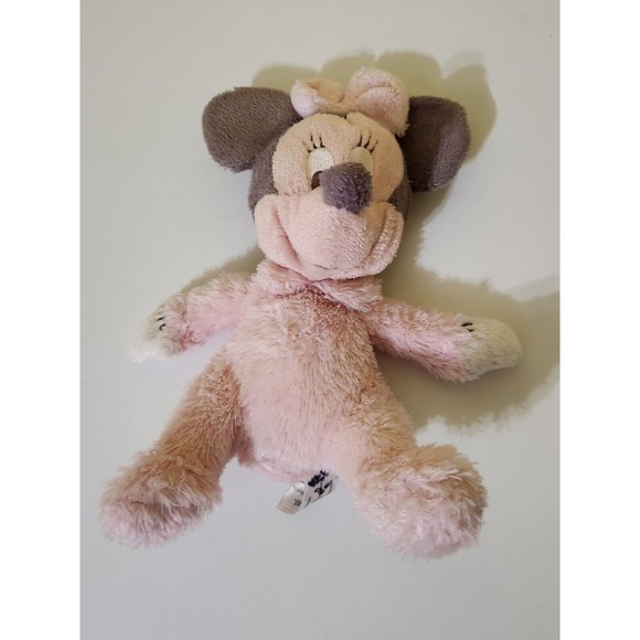 Disney Parks Pink Baby Minnie Mouse Bell Rattle Stuffed Plush 10 Inches PL - Picture 3 of 12